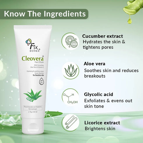 Fixderma Skincare Cleovera And Cucumber Face Wash